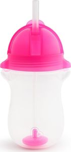 Munchkin Click Lock Tip & Sip Tall Ποτήρι με Καλαμάκι με Βαρίδι - Pink 296ml