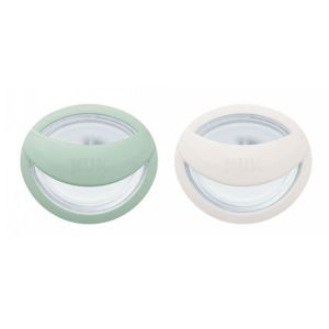 Nuk MommyFeel Πιπίλα Σιλικόνης 0-9m Πράσινο & Μπεζ 2τεμ