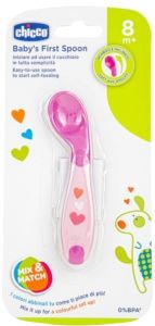 Chicco Baby's First Spoon Κουτάλι Σιλικόνης για Βρέφη 8m+ 1 τμχ