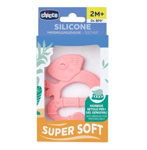 Chicco Μασητικός Κρίκος Οδοντοφυΐας Σιλικόνης Super Soft σε Σχήμα Ιγκουάνα 2m+ Ρόζ 1τεμ