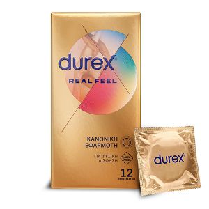 Durex Real Feel Προφυλακτικά από Προηγμένο Υλικό για πιο Φυσική Αίσθηση Κατά την Επαφή, 12τεμ