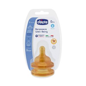 Chicco Well Being Θηλή Καουτσούκ Κανονική Ροή 0m+ 2τμχ