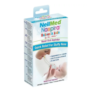 Getremed NeilMed Naspira Babies & Kids Ρινικός Αναρροφητήρας για βρέφη & παιδιά, 1 αποφρακτήρας, 7 Φίλτρα & Θήκη Μεταφοράς