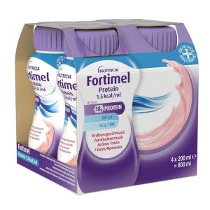 Nutricia Fortimel Υπερπρωτεϊνικό Ρόφημα με γεύση Φράουλα 4x200ml