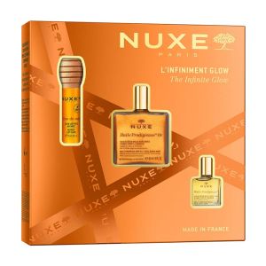 Nuxe Xmas Set The Infinite Glow με Huile Prodigieuse Or Ξηρό Έλαιο για Θρέψη με Άρωμα 50ml + Honey Lip Care Ενυδατικό Έλαιο Χειλιών 10ml + Huile Prodigieuse Ξηρό Έλαιο για Θρέψη 10ml, 1σετ