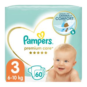 PAMPERS PREMIUM CARE ΠΑΝΕΣ ΜΕΓΕΘΟΣ 3 (6-10 KG) - 60 ΤΜΧ
