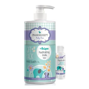 Pharmasept Baby Care Mild Bath Απαλό Βρεφικό Αφρόλουτρο για Σώµα & Μαλλιά 1lt + Δώρο Hydrating Milk Βρεφικό Ενυδατικό Γαλάκτωμα 40ml