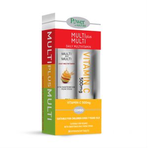 Power Health Multi + Multi με Στέβια 20 αναβρ.δισκία & ΔΩΡΟ Vitamin C 500mg Πορτοκάλι 20 αναβρ.δισκ