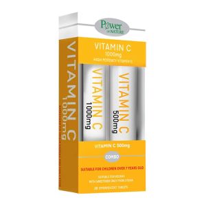 Power Health Vitamin C 1000mg με Στέβια 20 αναβράζοντα δισκία + Vitamin C 500mg Πορτοκάλι 20 αναβράζοντα δισκία