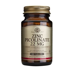SOLGAR ZINC PICOLINATE 22MG TABS 100S