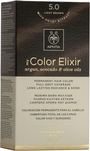 Apivita My Color Elixir Μόνιμη Βαφή Μαλλιών No 5.0 Καστανό Ανοιχτό, 1 τεμάχιο