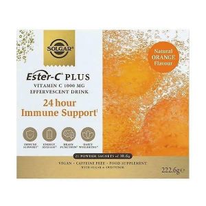 Solgar Ester C Plus Vitamin C 1000mg Effervescent Drink Σκόνη Για Πόσιμο Διάλυμα Με Βιταμίνη C Ταχείας Δράσης 21 φακελάκια