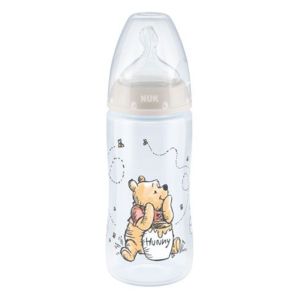 Nuk First Choice Bottle with Temperature Control (10741035) Winnie the Pooh Πλαστικό Μπιμπερό με Θηλή Σιλικόνης και Δείκτη Ελέγχου Θερμοκρασίας 0-6 Μηνών, 300ml
