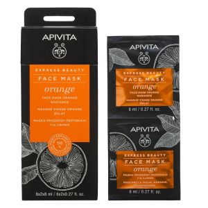  Apivita Express Beauty Μάσκα αναζωογόνησης με πορτοκάλι 2x8ml
