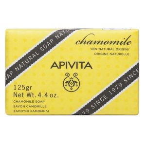 Apivita Natural Soap Φυσικό Σαπούνι με Χαμομήλι για την υγεινή της ευαίσθητης επιδερμίδας, Μπάρα 125gr