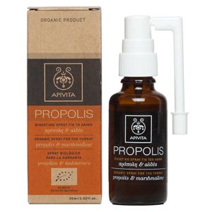 Apivita Propolis Βιολογικό Spray για το Λαιμό με Πρόπολη & Αλθέα, με Αντισηπτικές, Αντιοξειδωτικές & Θεραπευτικές Ιδιότητες, 30ml