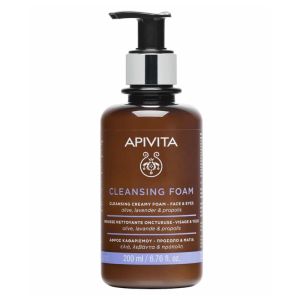 Apivita Cleansing Κρεμώδης Αφρός Καθαρισμού για Πρόσωπο & Μάτια Με Ελιά & Λεβάντα 200ml
