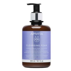 Apivita Cleansing Creamy Foam Αφρός Καθαρισμού Προσώπου & Ματιών με Ελιά, Λεβάντα & Πρόπολη 300ml