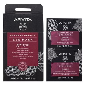  Apivita Express Beauty New Eye Mask Grape Αντιρυτιδική Μάσκα Ματιών με Σταφύλι  2x2ml