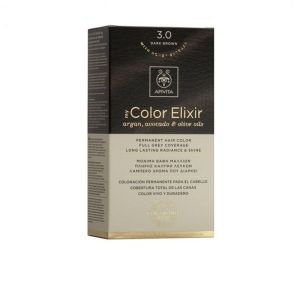 Apivita My Color Elixir No3,0 Καστανό Σκούρο Κρέμα Βαφή Σε Σωληνάριο 50ml & Ενεργοποιητής Χρώματος 75ml