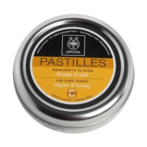 Apivita Pastilles Thyme & Honey Παστίλιες για τον πονεμένο λαιμό με μέλι & θυμάρι 45g