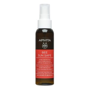 Apivita Bee Sun Safe Hydra Protection Sun Filters Hair Oil, Αντηλιακό Λάδι Μαλλιών με Ηλίανθο & Λάδι Αβυσσινίας 100ml 