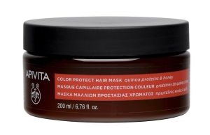 Apivita Color Protect Hair Mask Μάσκα Προστασίας Χρώματος για Βαμμένα Μαλλιά με Πρωτεΐνες Κινόα και Μέλι 200ml