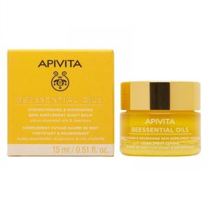 Apivita Beessential Oils Night Balm  Προσώπου Νύχτας, Συμπλήρωμα Ενδυνάμωσης & Ενυδάτωσης της Επιδερμίδας, 15ml