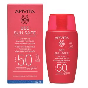 Apivita Bee Sun Safe Dry Touch Αντηλιακή Λεπτόρευστη Κρέμα Προσώπου Υψηλής Προστασίας Spf50 με Θαλάσσια Φύκη & Πρόπολη 50ml