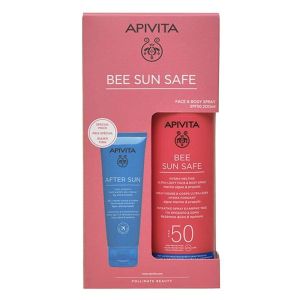 Apivita Πακέτο Προσφοράς Bee Sun Safe Face & Body Spray Spf50, 200ml & After Sun Face & Body Gel-Cream Travel Size 100ml