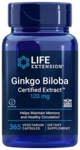 LIFE EXTENSION - GINKGO BILOBA CERTIFIED EXTRACT 120MG - 365CAPS