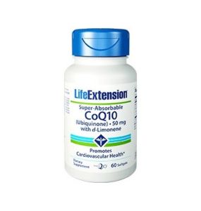 LIFE EXTENSION - CoQ10 50MG. SUPER-ASORBABLE WITH D-LIMONENE 60SOFTGELS