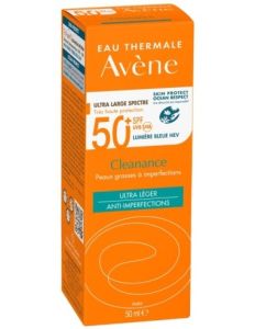 Avene Cleanance Solaire SPF50+ Αντιηλιακό Προσώπου για λιπαρό δέρμα ή δέρμα με τάση ακμής 50ml.