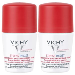 Vichy deodorant Roll on 72h Stress Resist για Πολύ Έντονη Εφίδρωση 2 x 50ml