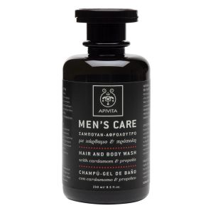 Apivita Men's Care Ανδρικό Σαμπουάν Αφρόλουτρο με Κάρδαμο & Πρόπολη, 250ml