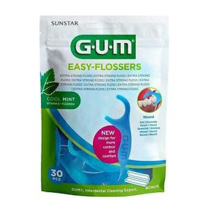Gum Easy Flossers 890 Οδοντικό Νήμα Ελαφρώς Κερωμένο σε Διχάλες Μίας Χρήσης 30τμχ