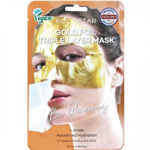 Kocostar Premium Gold Foil Triple Layer Mask Μάσκα Προσώπου για Ενυδάτωση 25ml