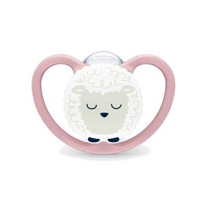 NUK Perfect Match Air Night Πιπίλα Σιλικόνης Προβατάκι με Θήκη για 0-6m 1τμχ